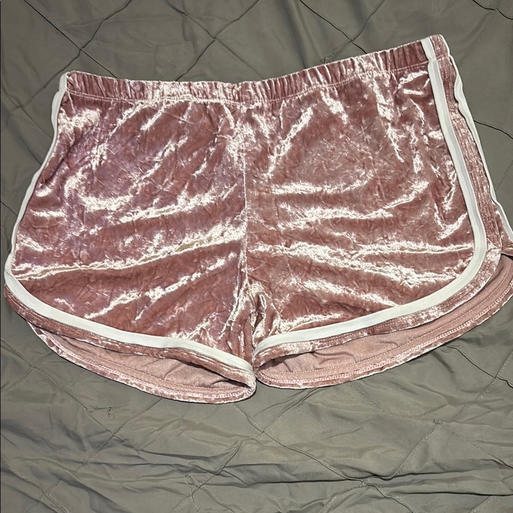 SHEIN Pink Athletic Shorts Velvet Style